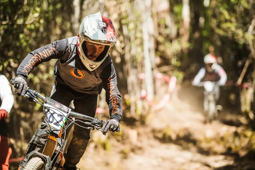 Downhill mountain biking at Maydena Bike Park