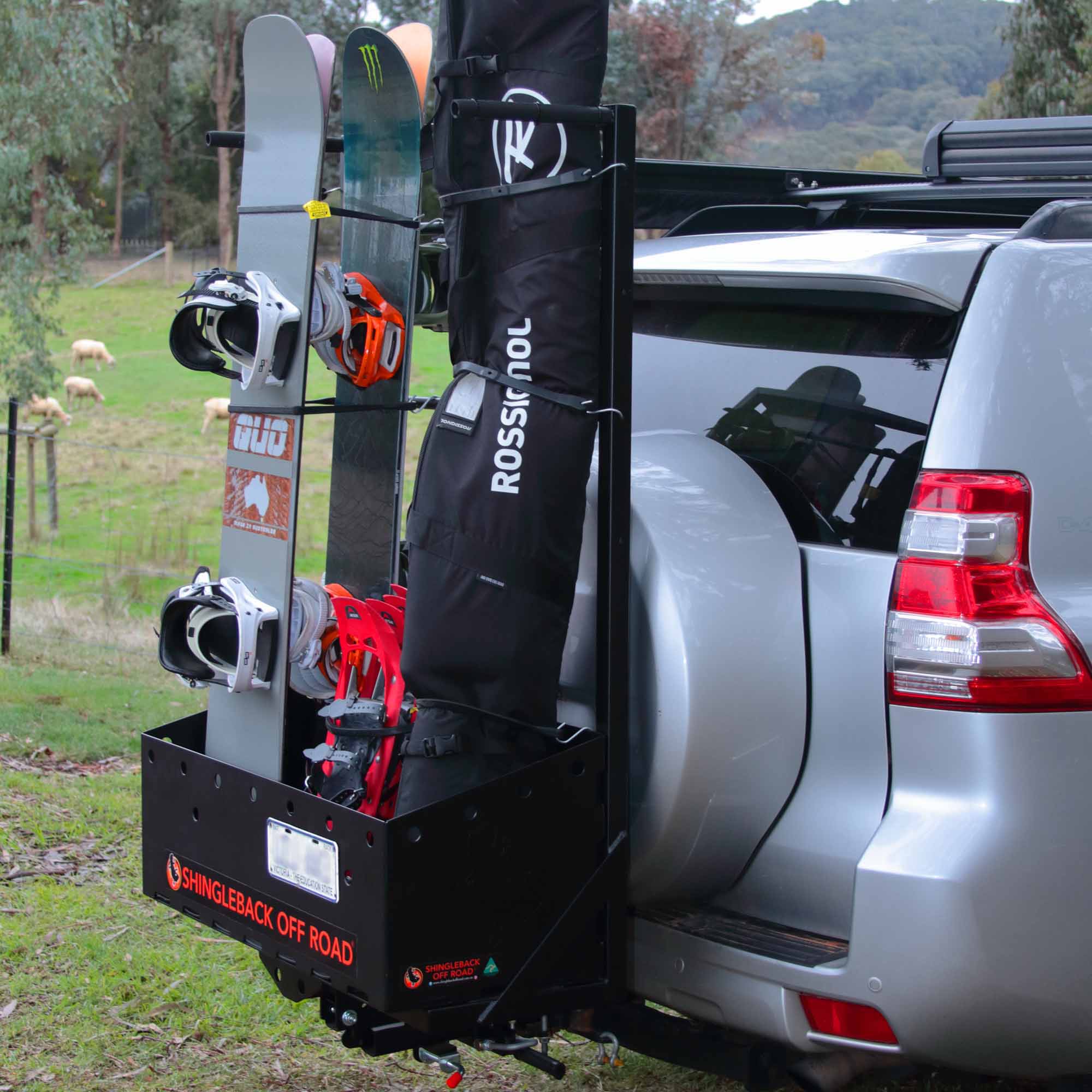 Shingleback Caddy with Snowboards and winter gear