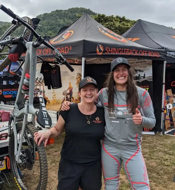 Kimberley from Shingleback and Sian ahern from Crankworx World Tour