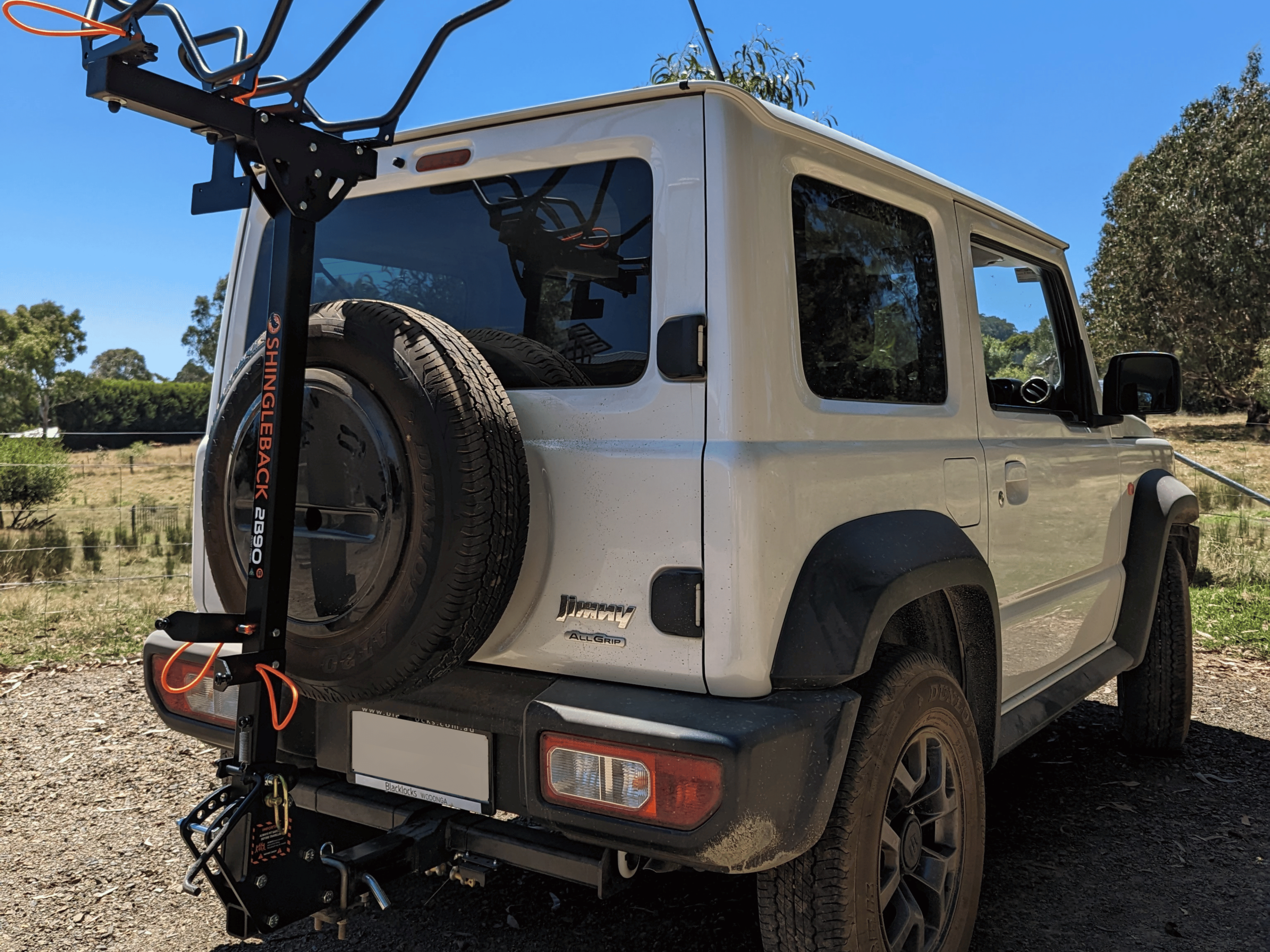 Suzuki Jimny with Shingleback 2B90 2 Bike MTB Carrier