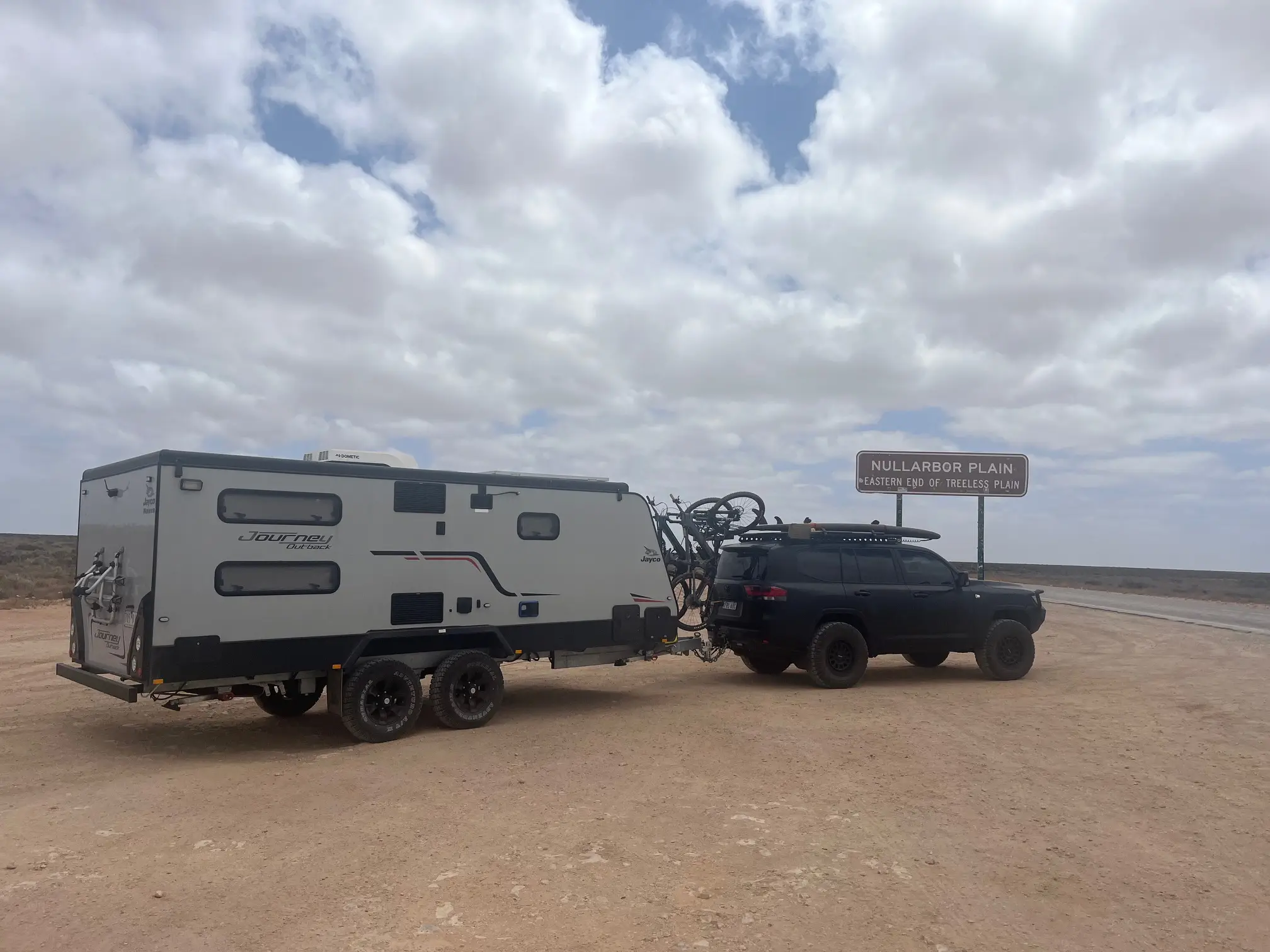 Jayco Outback Caravan with Shingleback Rack & Dual Hitch Receiver